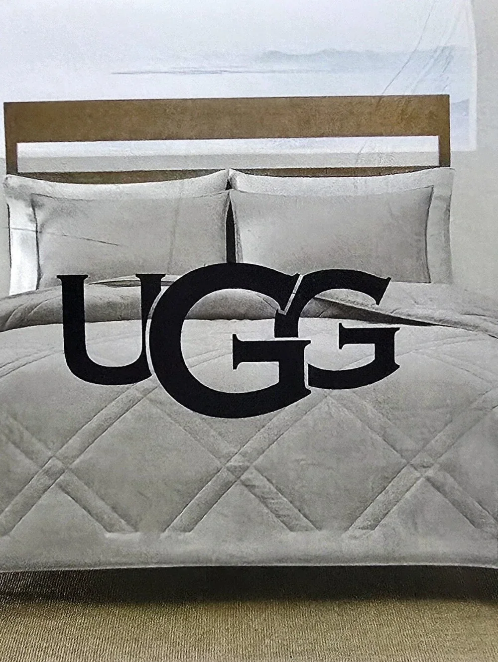 UGG Australia Haven Quilted Diamond Twin/Twin XL Comforter Set- Seal